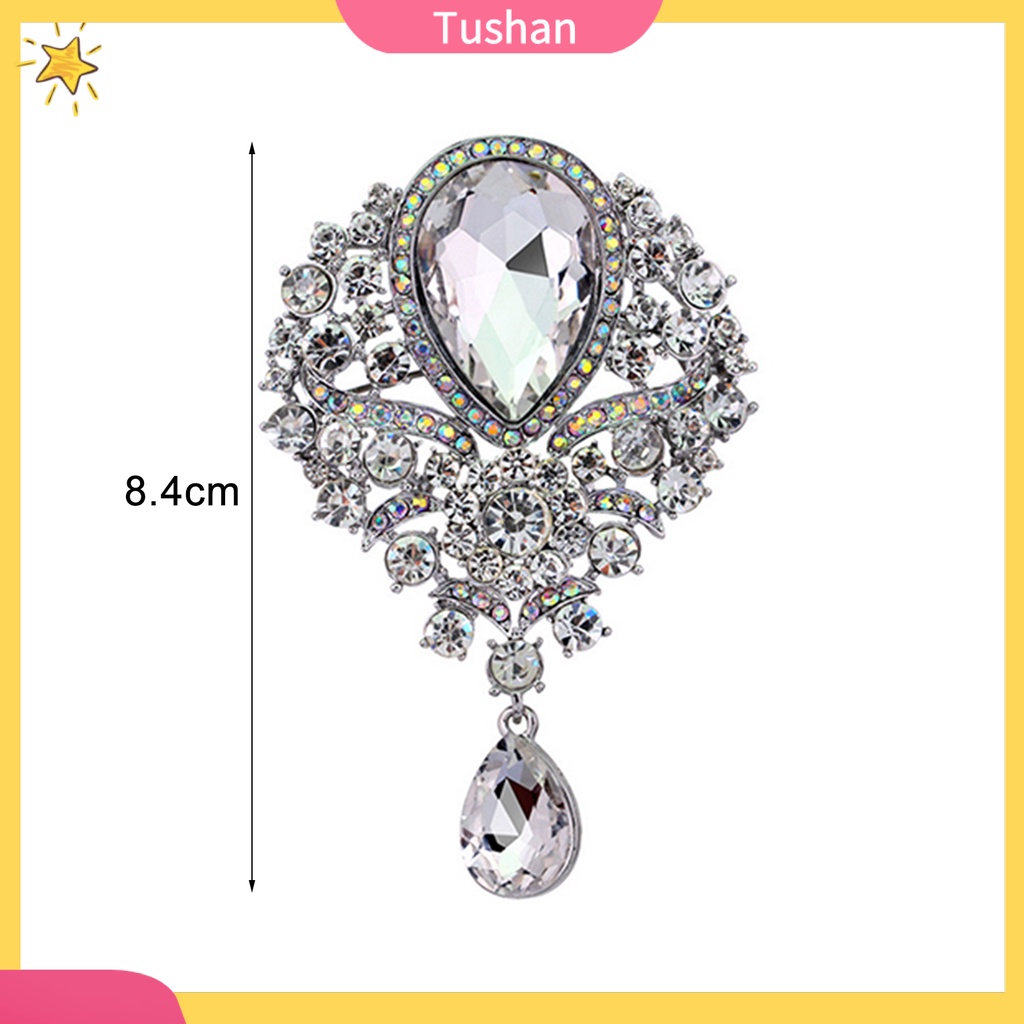 Ghim Cài Áo Hình Giọt Nước Đính Đá Nhân Tạo Thời Trang Cho Nữ
