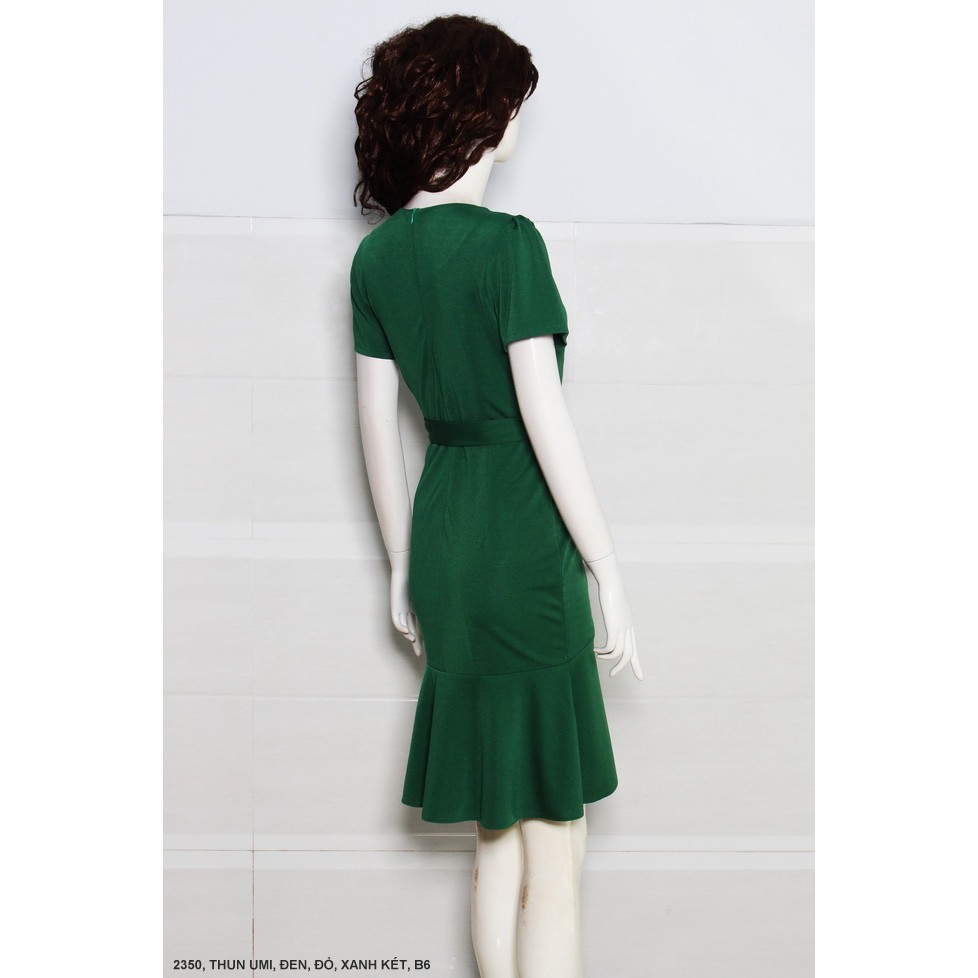 Đầm váy thun cổ tim vạt chéo tay phồng đi làm, đi tiệc, đi chơi đều được (có nhiều màu và kích thước)