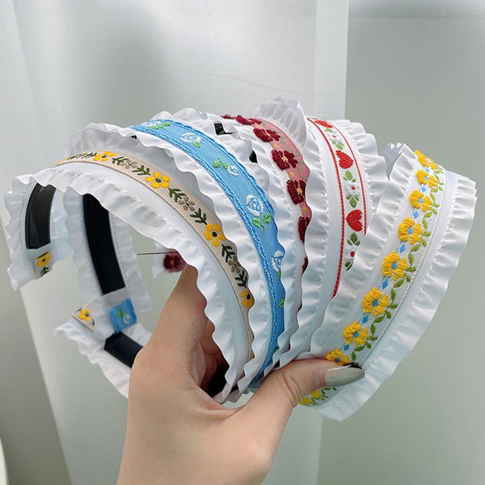 FORBETTER Băng Đô Bện Tóc Đính Hoa / Dâu Tây Dễ Thương Cho Nữ