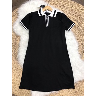 Đầm basic cổ trụ polo (có hình thật)