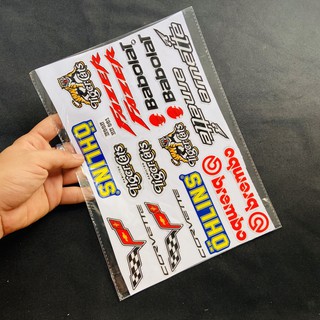 TẤM TEM DẬP NỔI NHIỀU LOGO MẪU LOGO TIGER, OHLINS, BREMBO TRANG TRÍ XE SIÊU CHẤT