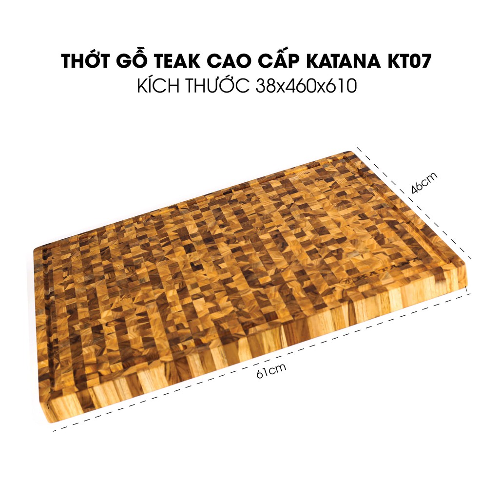 Thớt vuông KATANA gỗ Teak cao cấp cỡ lớn - KT07