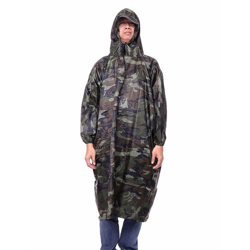 Áo Mưa BÍT LÍNH Rằn Ri Vải Dù Cao Cấp Áo Mưa 1 Người MINISHOP AM09