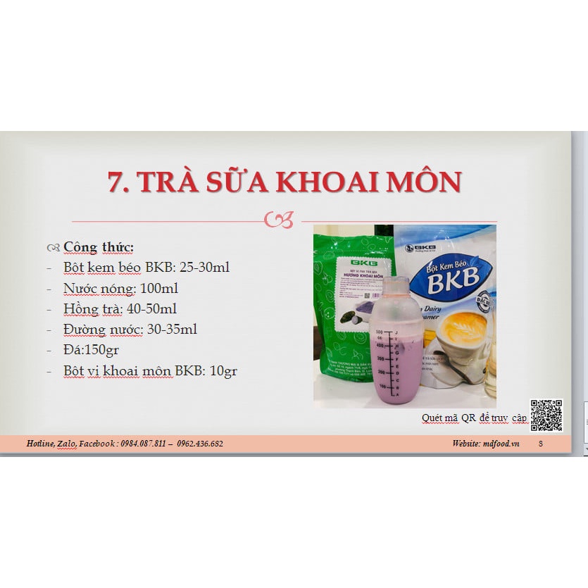 Bột vị pha trà sữa BKB các vị 1kg (Có dạy pha chế)