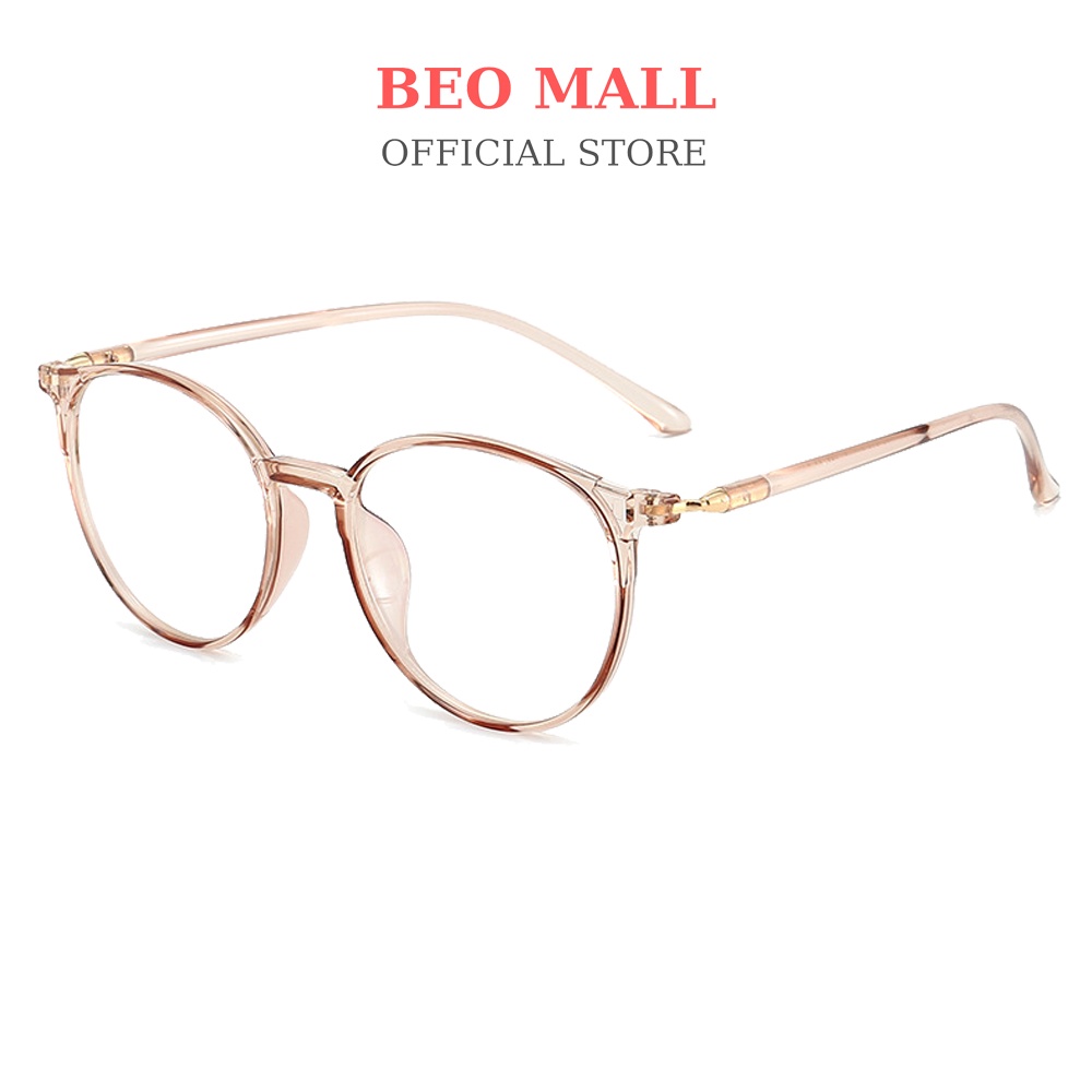 Gọng kính cận nam nữ mắt tròn BEOMALL chất liệu nhựa dẻo thiết kế đẹp thời trang 513
