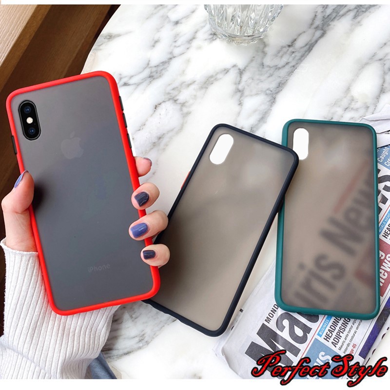 Ốp lưng Iphone x-xs / xs max / 11  / 11 pro / 11 prm 14 pro max cao su non trong nhám viền màu chống vân tay p1