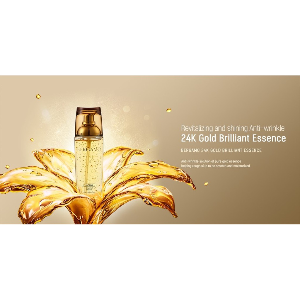 Tinh Chất Vàng Chống Lão Hoá Bergamo 24K Gold Brilliant Essence Anti-Wrinkle Effect 110ml