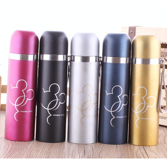 Thanh lý-Bình giữ nhiệt hình Mickey tiện lợi 500ml