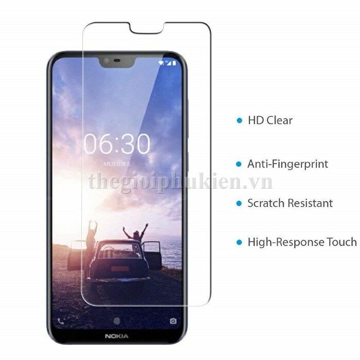 Tấm dán kính cường lực Nokia 6.1 Plus chống vỡ, chống xước hiệu Glass