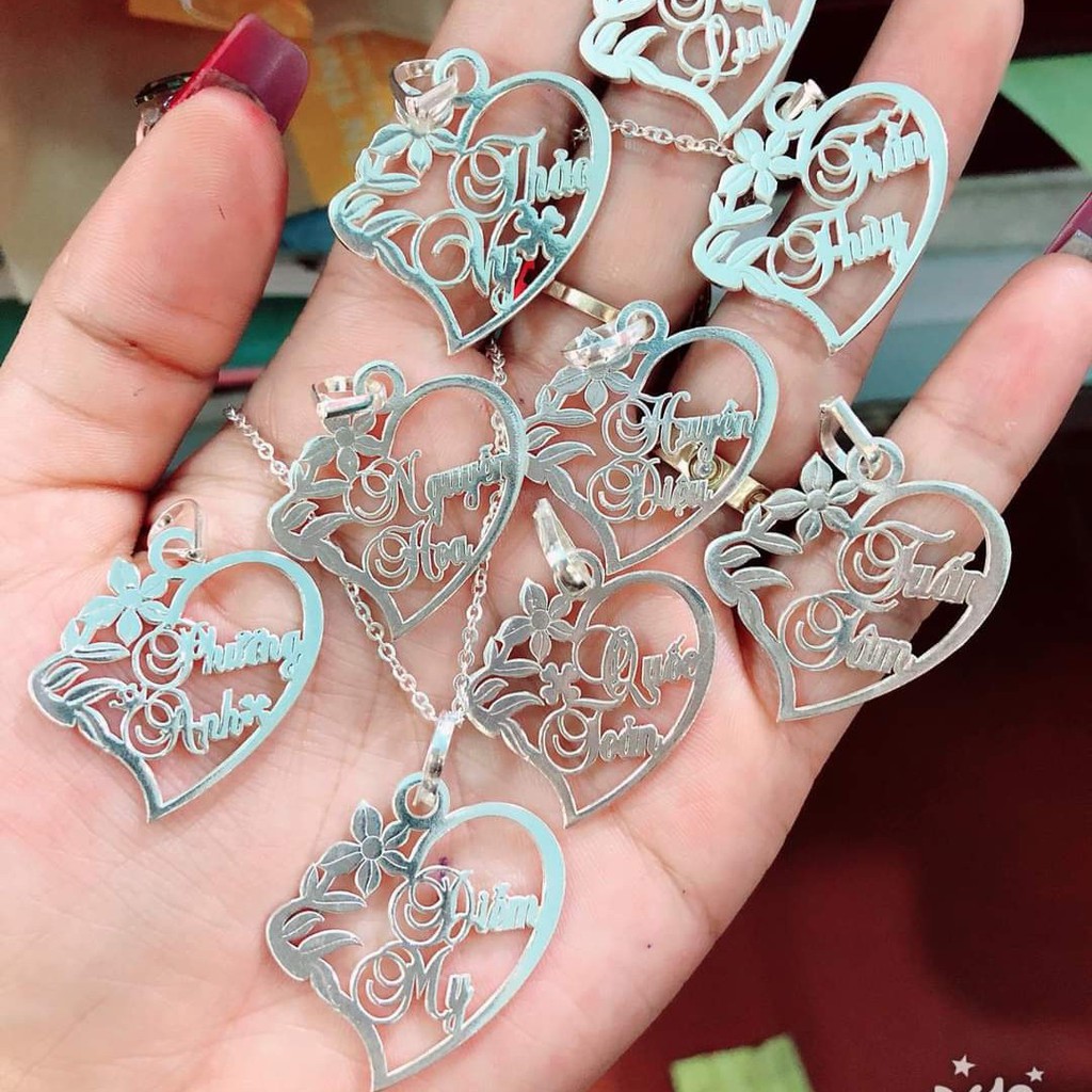 Dây chuyền bạc DaLiA Jewelry cưa khắc chữ theo yêu cầu con giáp cho bé yêu, chữ cho bạn gái, đặc biệt - DKC - 001