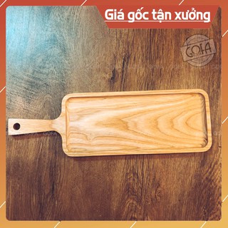 [XẢ KHO] Khay gỗ chữ nhật có tay cầm GOFA, gỗ tự nhiên trang trí