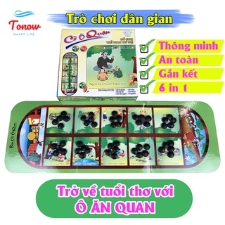 Bộ Đồ Chơi Dân Gian 6 Trong 1 Cờ Ô Quan, Cờ Ngựa, Cờ Gánh, Cờ Ca Rô, Cờ Nhảy, Cờ Vây Tonow Cùng Bé Phát Triển Trí Tuệ