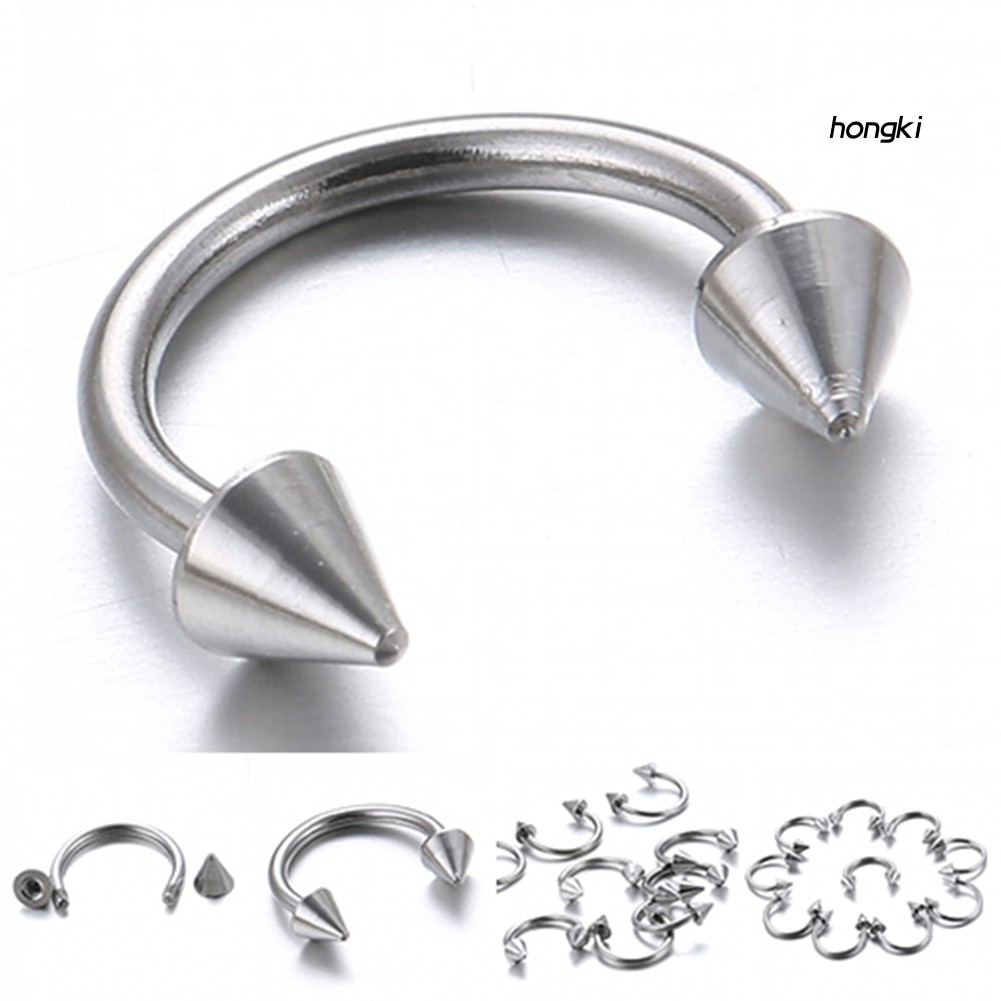 (Hàng Mới Về) Set 10 Khuyên Mũi Bằng Thép Không Gỉ Cá Tính