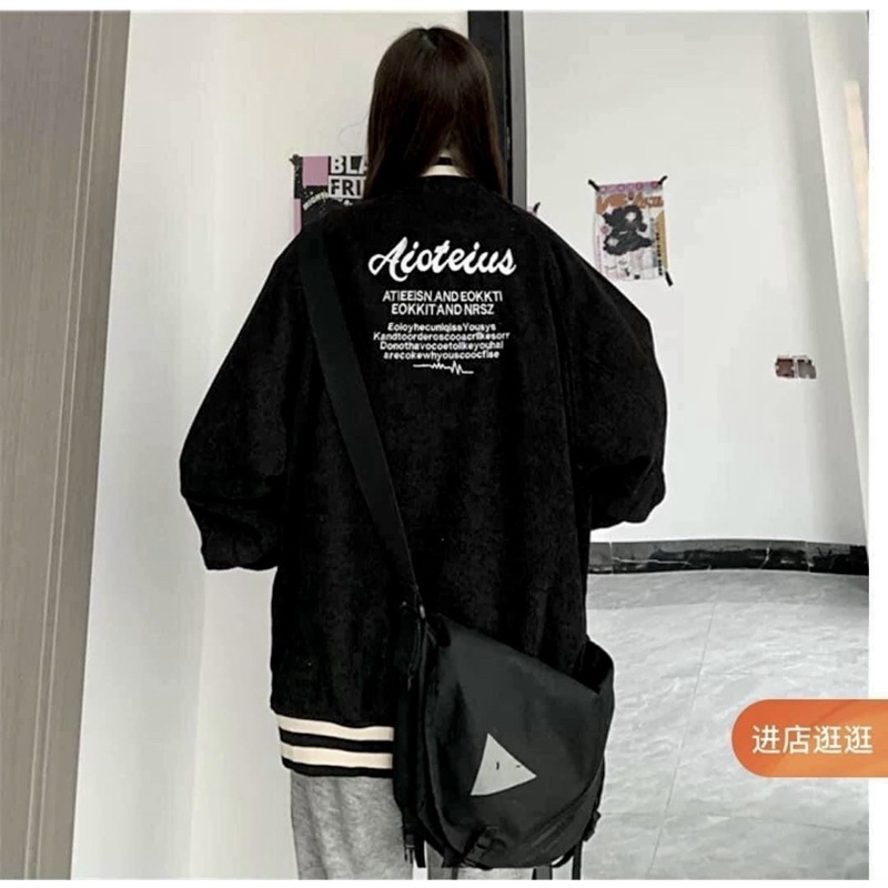Áo Khoác Nhung Gân Form Rộng Chữ Nhỏ Cực Đẹp (FREE SHIP/Hàng Sẵn)