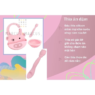 Bộ đồ dùng ăn dặm silicon Baby Marcus & Marcus
