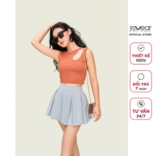 Áo thun cotton nữ 92WEAR thiết kế hở 1 bên vai quyến rũ ATA1471