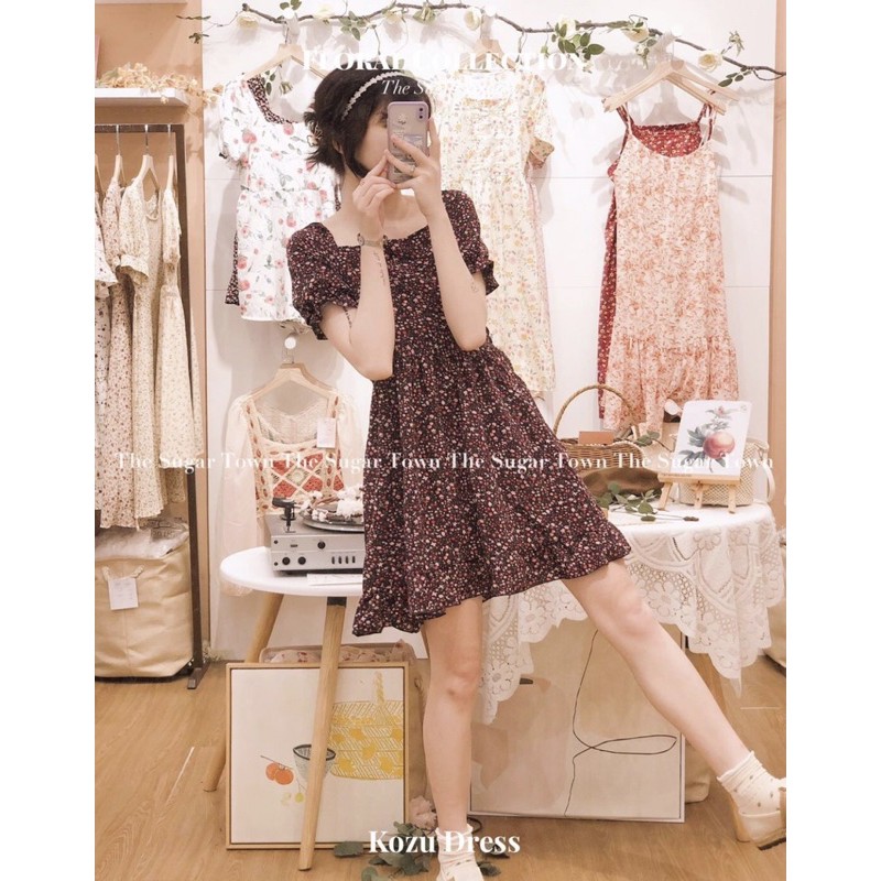 Váy Kozu Sugar Town lụa hoa nhí