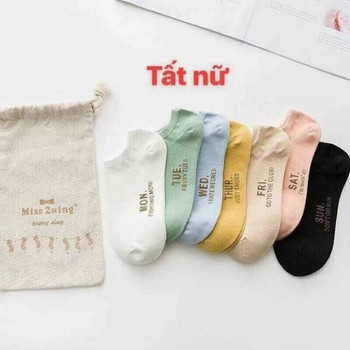 Set 7 đôi tất nam nữ cổ ngắn 7 ngày🍀FREESHIP🍀vớ các ngày trong tuần unisex thông hơi