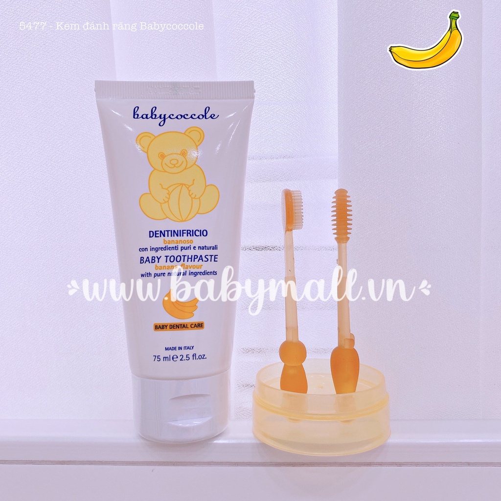 Kem đánh răng cho bé Babycoccole 12M+ trẻ em nuốt được 75ml