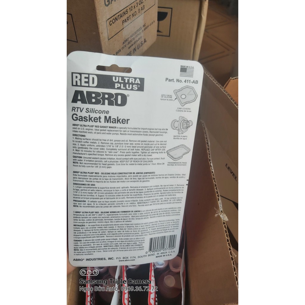 ABRO RED 999 GASKET MAKER 85g - Keo dán ron màu đỏ