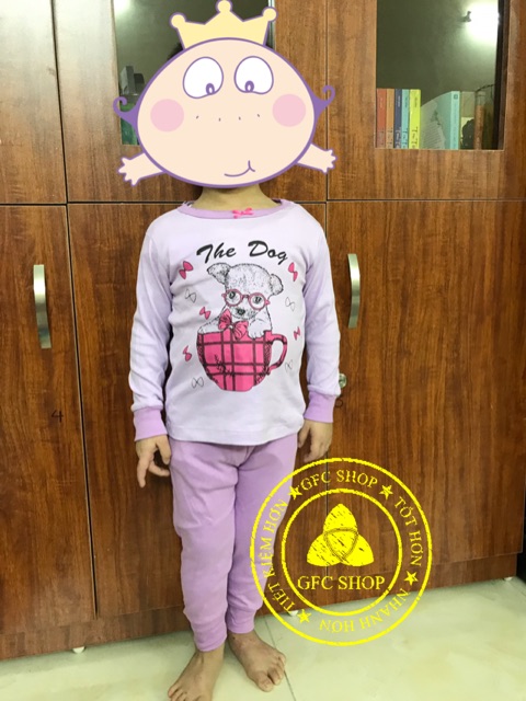 Bộ dài tay xuất khẩu bé gái 8-21 kg tím