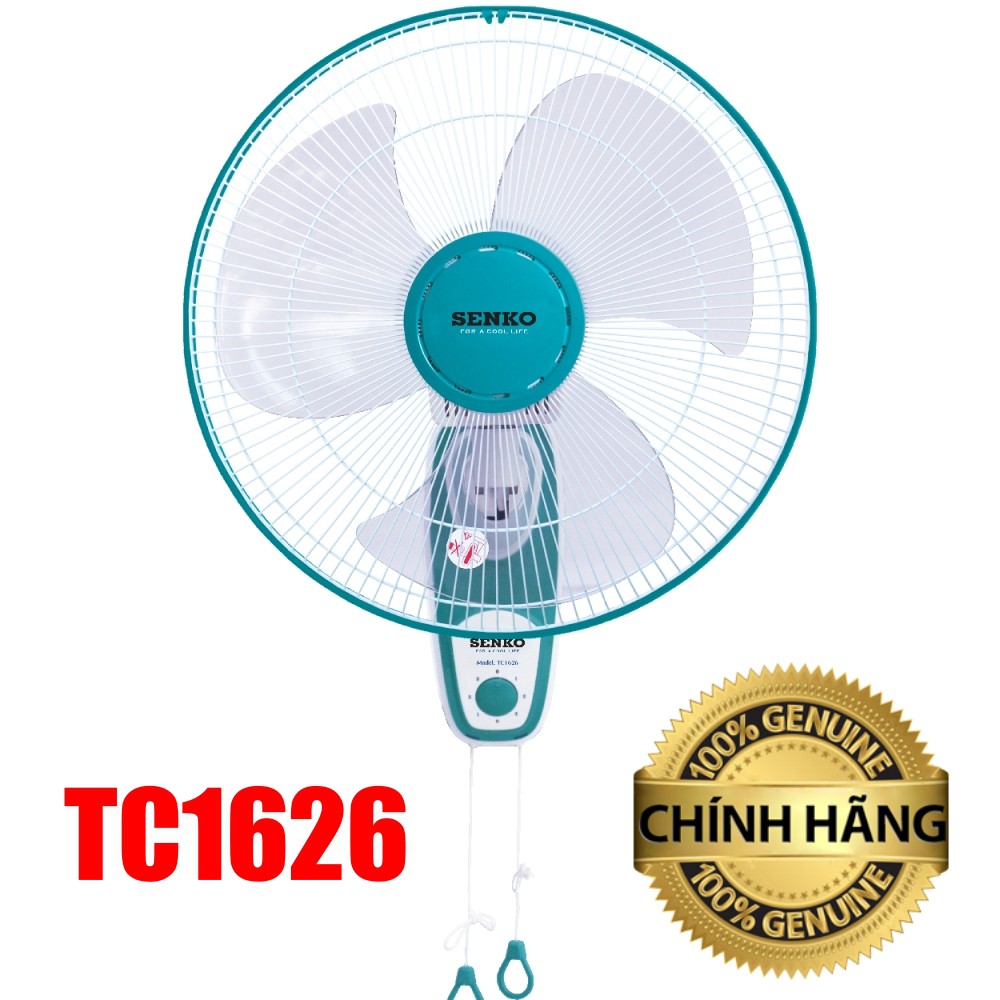 Quạt senko treo tường TC1626 47W - Quạt treo 2 dây, động cơ lõi đồng 100%, vận hành êm ái, bảo hành 24 tháng