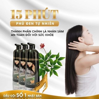 Dầu gội phủ bạc nhân sâm sin hair nhật bản - phủ bạc đen tóc / nâu . 100% tự nhiên
