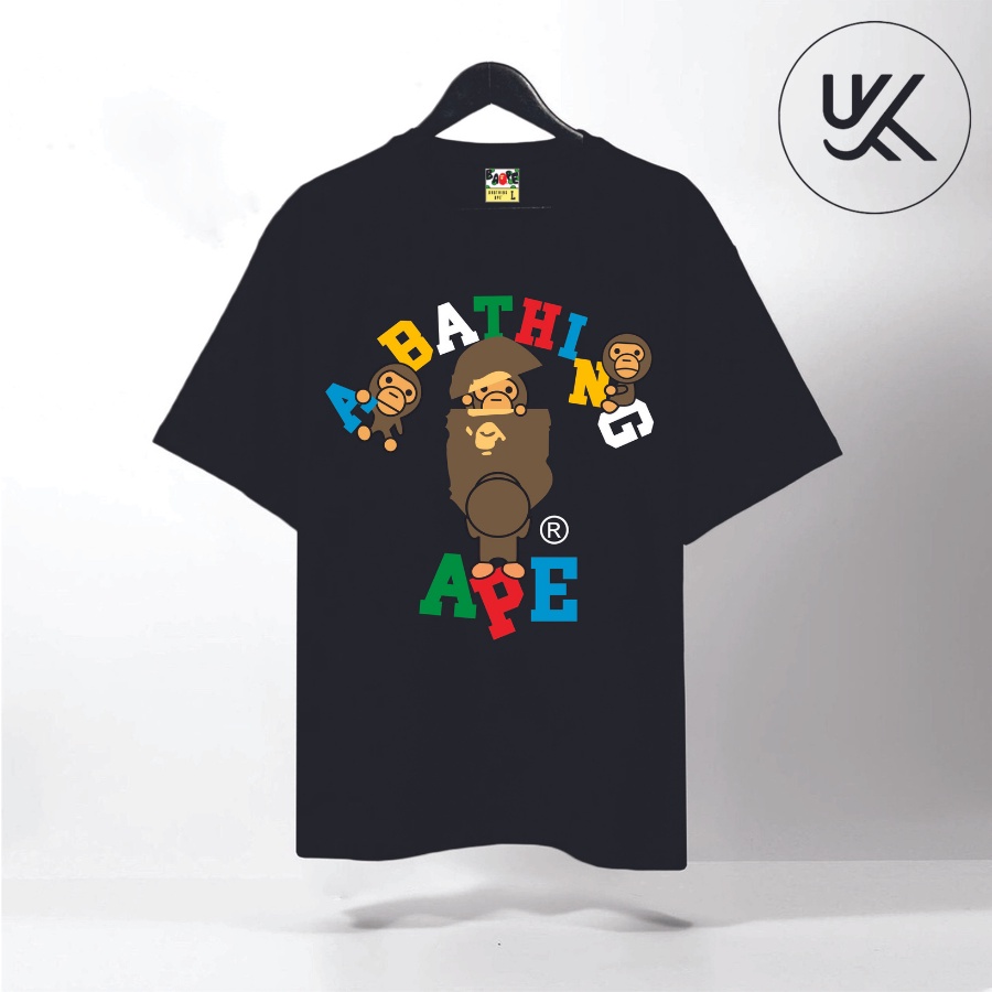 Áo Thun Tay Lỡ BAPE, áo phông Unisex Form rộng oversize, TEE A BATHING APE chất liệu Cotton. KKIMShop