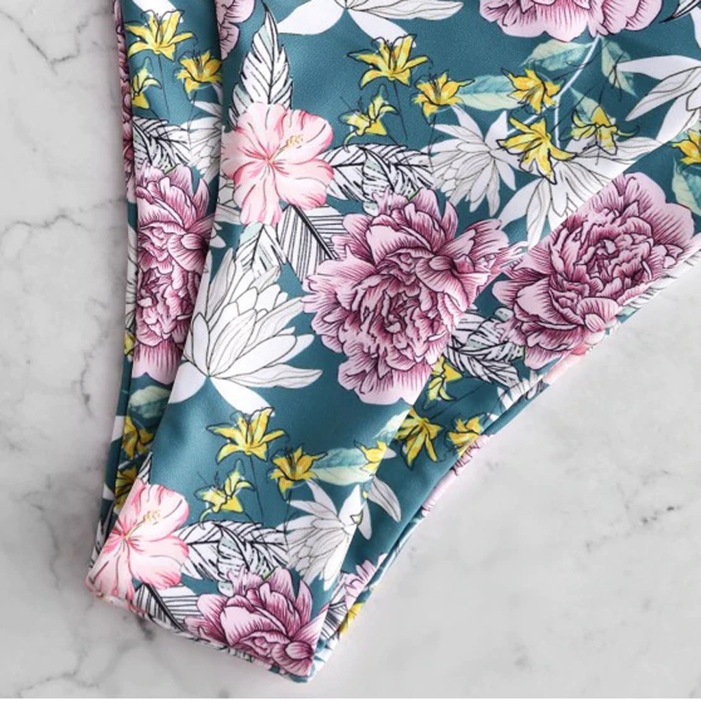 Bộ Bikini 2 Mảnh Cổ Chữ V In Hoa Quyến Rũ Cho Nữ | BigBuy360 - bigbuy360.vn