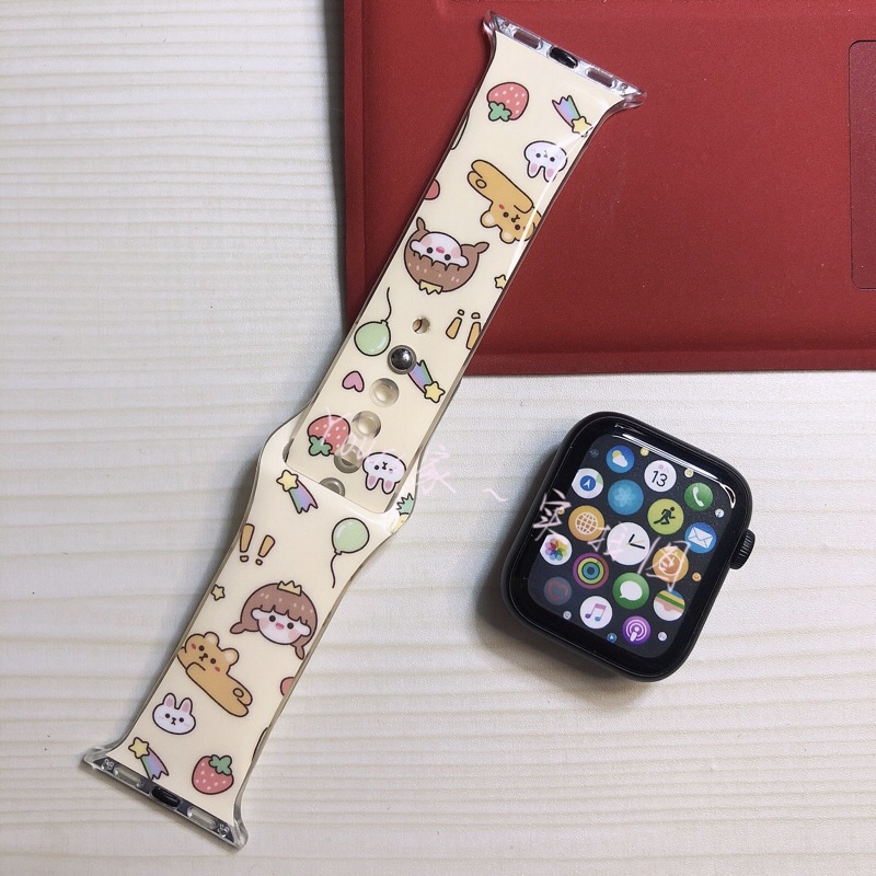 Dây đeo hoạt hình silicon 38-44mm thay thế cho đồng hồ Apple Watch Series 1 2 3 4 6