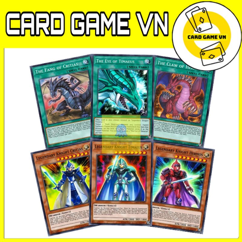 [BÀI IN] Bài YuGiOh - Bộ 18 lá bài Dragon Of Atlantis + Các lá bài bất ngờ ( Timaeus + Critias + Hermos ) - Card Game VN