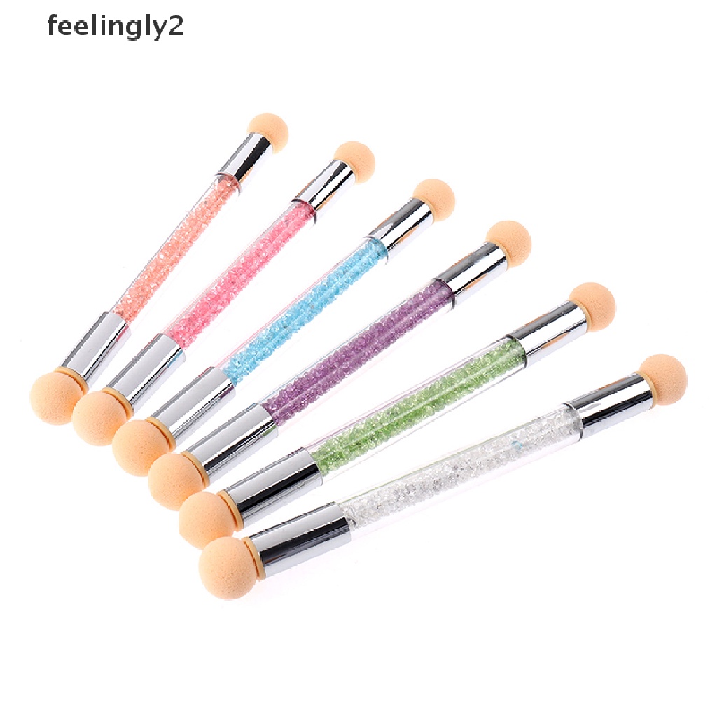 Cọ Vẽ Móng Hai Đầu Có Tay Cầm Bằng Xốp Acrylic Màu Gradient