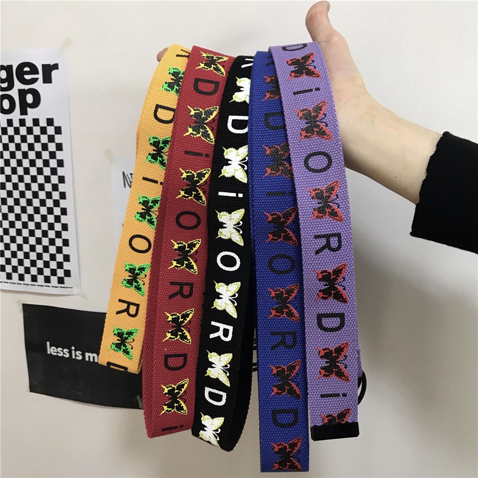 Thắt Lưng Vải Canvas Khóa Kim Loại Hình Bướm Thời Trang Cho Nữ