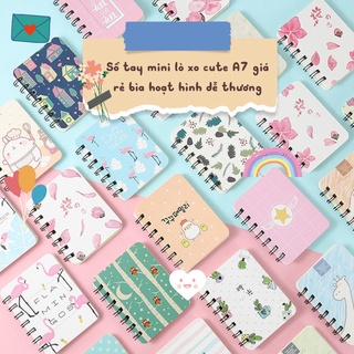 Sổ tay mini lò xo cute A7 giá rẻ bìa hoạt hình dễ thương đáng yêu