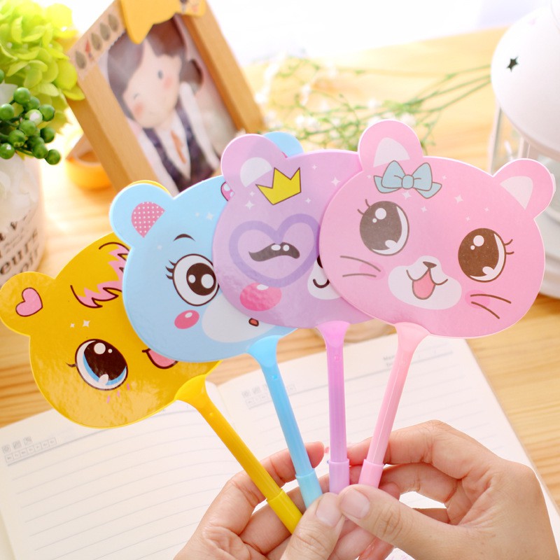 Bút quạt mực bi Pison Nhiều mẫu cute mực xanh ngòi bút 0.7mm - 01 bút