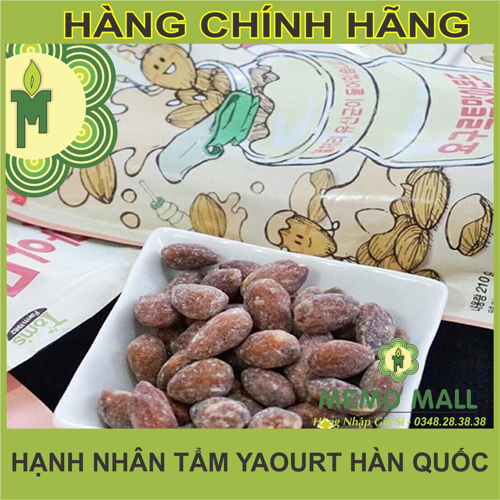 (Túi lớn 210gr) HẠNH NHÂN TẨM YAOURT HÀN QUỐC - Hồng