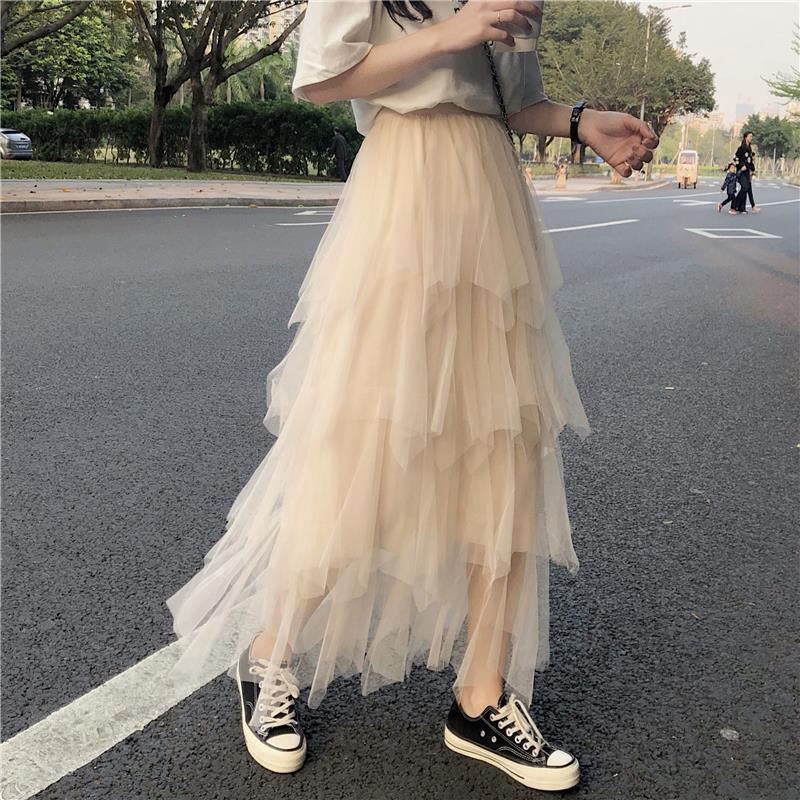 Chân váy ren xếp tầng thiết kế tua rua độc đáo trẻ trung dành cho nữ