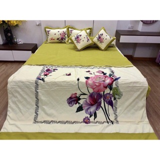 Trọn bộ chăn ga gối satin 3d 7 món cao cấp