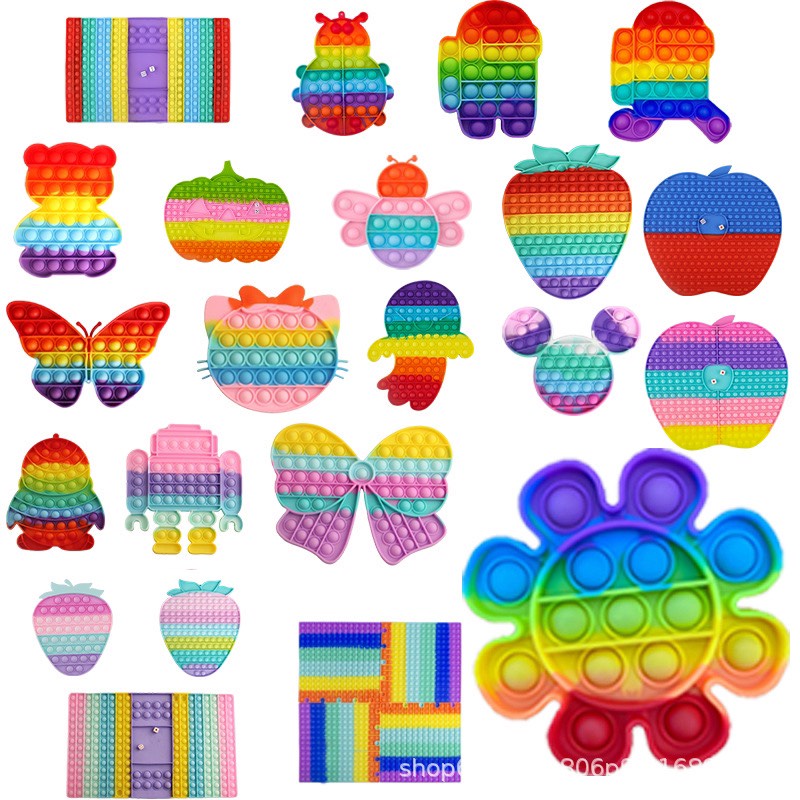 Pop It fidget toy flower Đồ chơi thông mình thư giãn bóp bong bóng giảm căng thẳng hiệu quả nhiều mẫu độc đáo