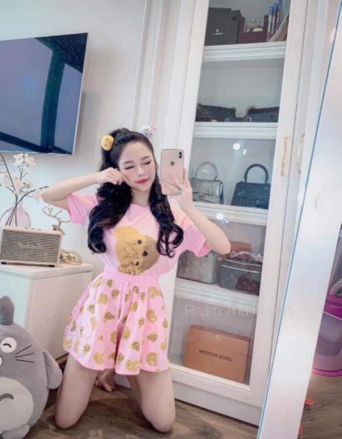 Set bộ cotton quần giả váy