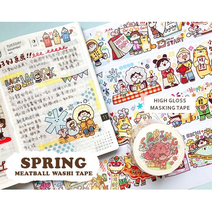 Băng keo washi tape hãng Meatball - 10 mẫu