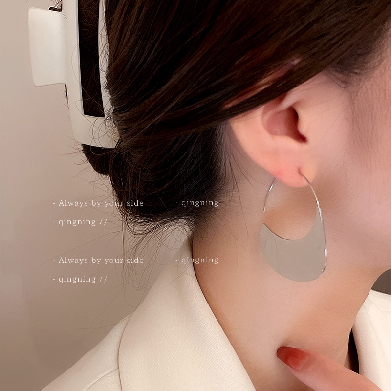 DREJEW Khuyên tai dạng móc hình nón mặt trời bằng thép titanium phong cách Hàn Quốc cá tính đơn giản dành cho nữ