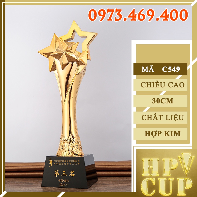 Cúp Lưu Niệm Thể Thao Bóng Đá Cup Pha Lê Vinh Danh SPA Huy Chương Vàng Quà Tặng K1