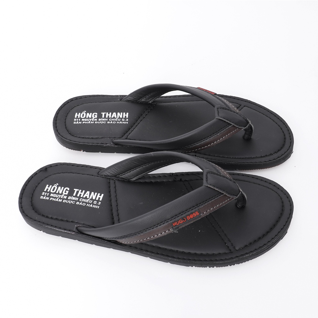 Dép kẹp nam da thật, đế cao su, chống trượt T28
