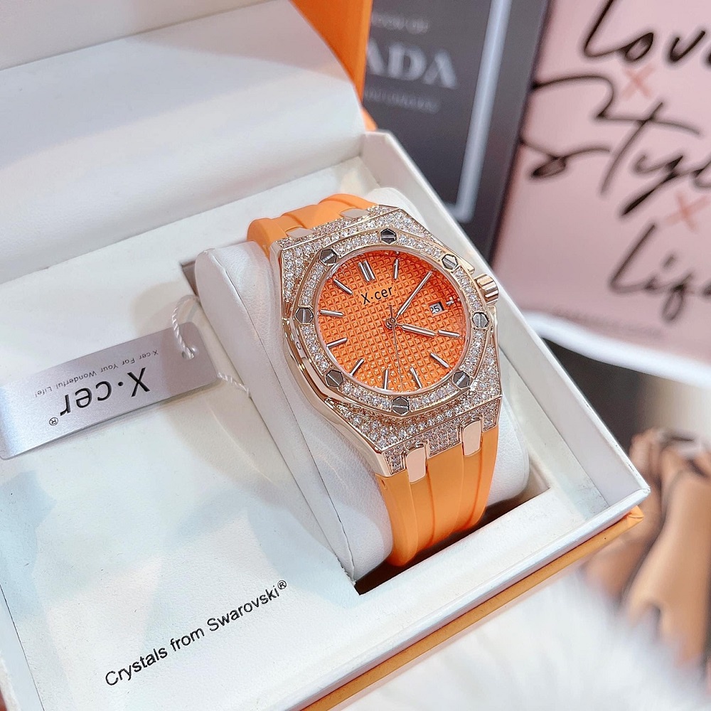 Đồng Hồ Nữ XCer Dây Silicone Cam Rose Gold Chính Hãng 36mm
