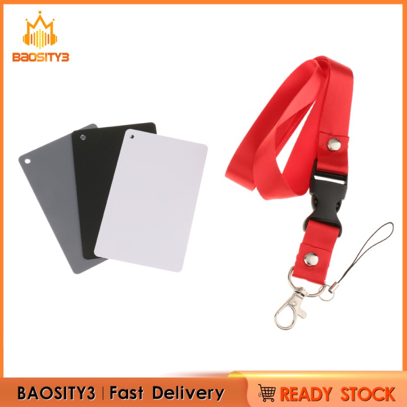 3 Thẻ cân bằng màu xám/ trắng/ đen 18% tiện lợi