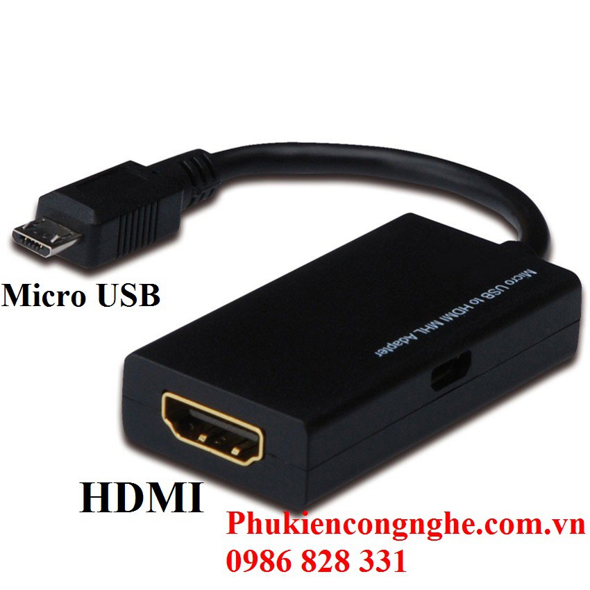 Cáp chuyển đổi Micro USB ra HDMI MHL cho Smartphone kết nối Tivi (MHL đen)