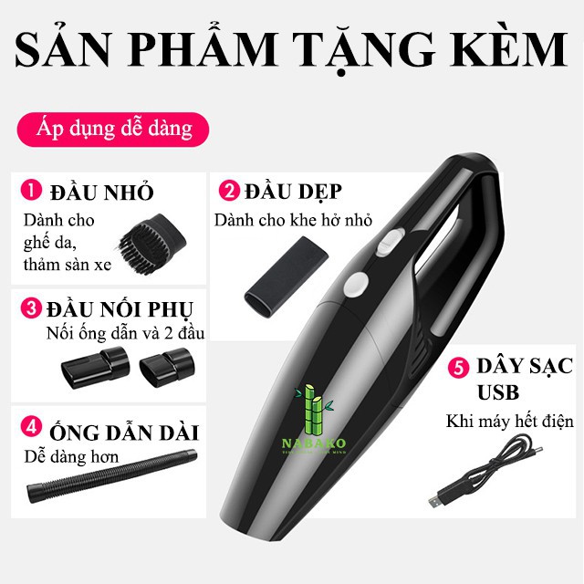 [HÚT CỰC MẠNH] Máy Hút Bụi Cầm Tay Mini Không Dây và Có Cho Ô Tô Gia Đình M01 - Automatik | BigBuy360 - bigbuy360.vn