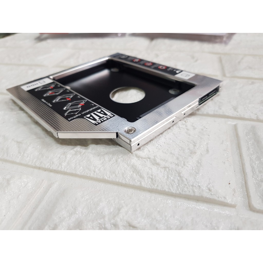 [RẺ VÔ ĐỊCH] Khay Ổ Cứng Caddy Bay HDD SSD SATA 3 9.5mm/12.7mm - Lắp Ổ Cứng Thứ 2 cho Laptop - chất liệu Nhôm