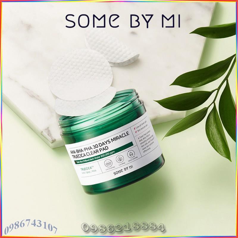 Hộp 70 miếng lau thần thánh Some by mi AHA-BHA-PHA 30 Days Miracle Truecica Clear Pad SV